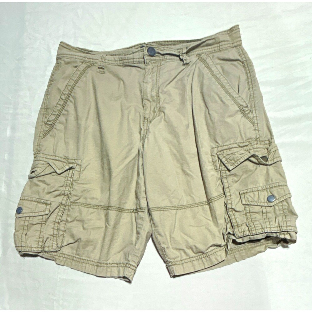 George Mens Size 32 Tan Khaki Cargo Shorts Ripstop Lightweight Casual Work